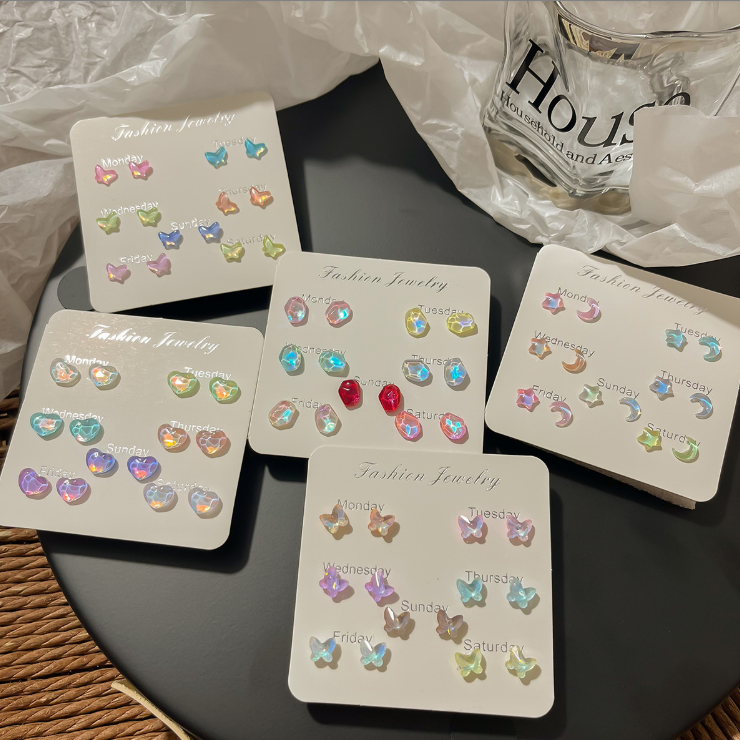 15 bags Colorful Stud Earrings Blind Bags Open On Live